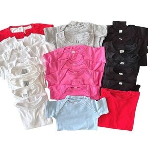 NEW LOT OF 22 Blank Baby & Toddler Bodysuits, T-shirts Mixed Colors Sizes NB-4T